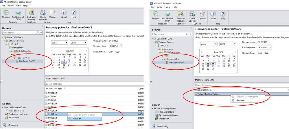 File or Full VM Recovery